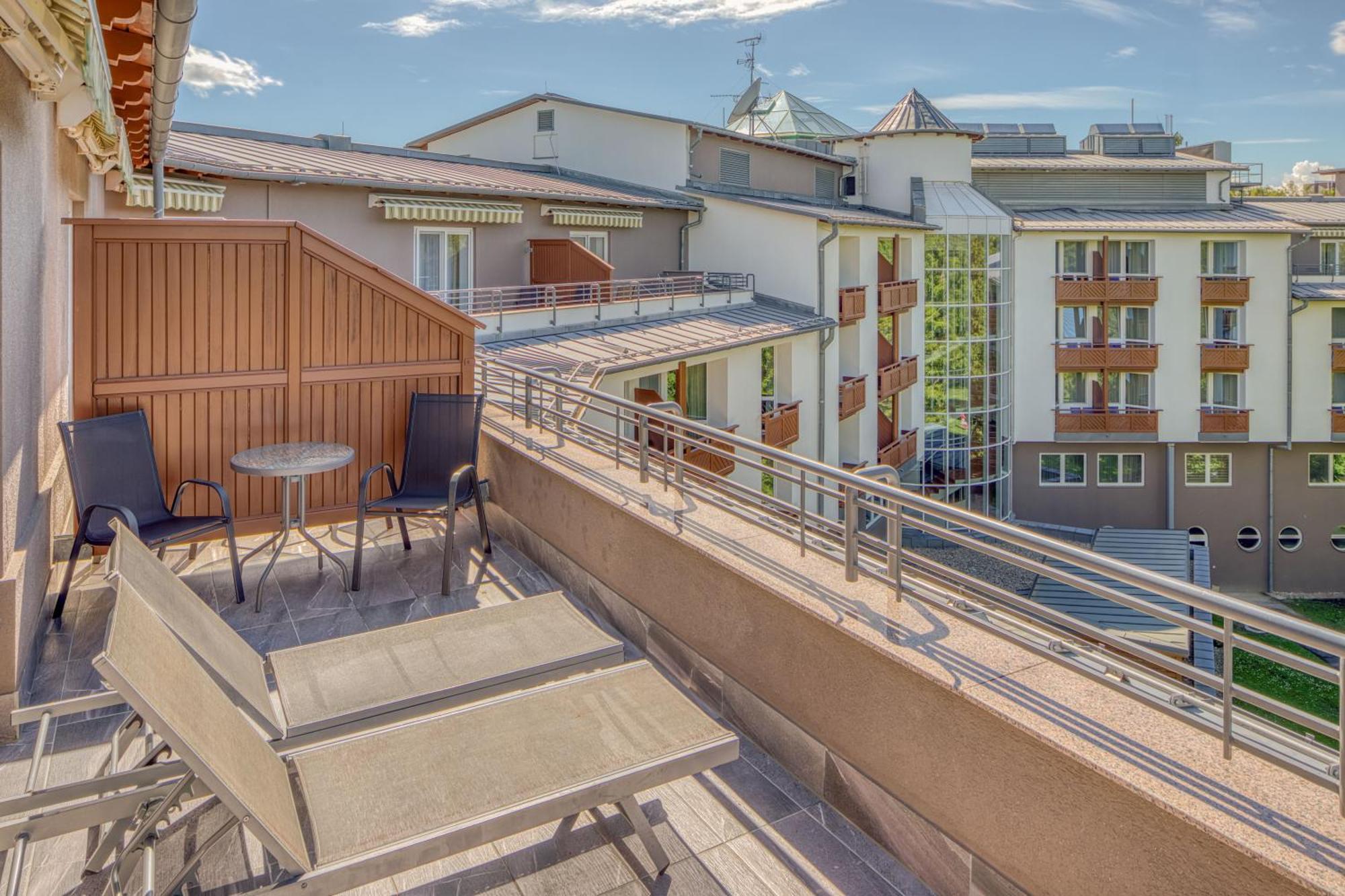Doppelzimmer mit Balkon auf der obersten Etage.